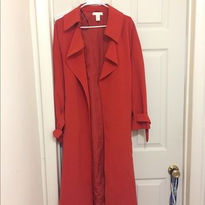 H&M sunset orange trench coat size XS